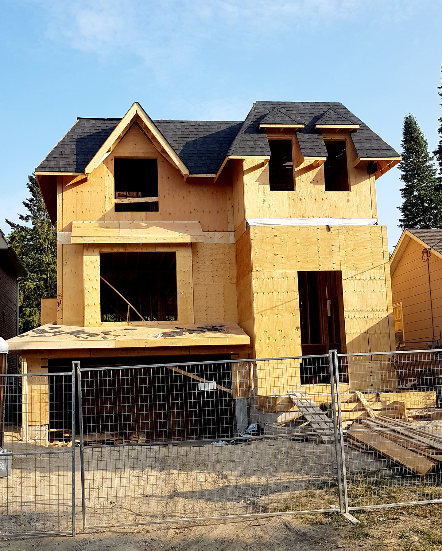 a house in the toronto area under construction with a newly installed roof